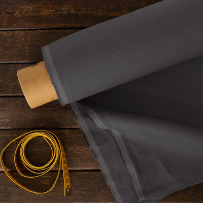 Linen fabric by the yard dark grey