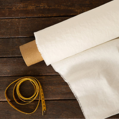 Linen fabric by the yard ivory