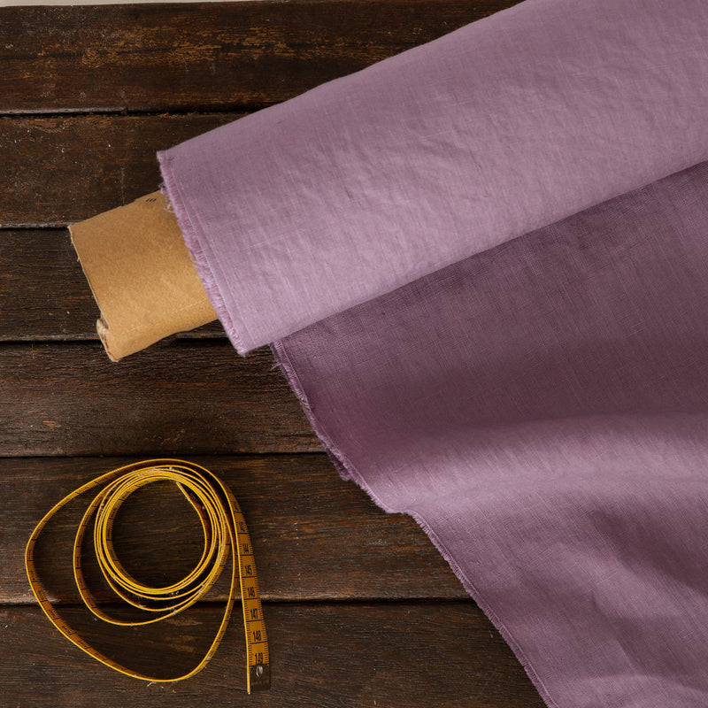 Linen fabric by the yard lilas