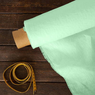 Linen fabric by the yard mint green