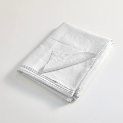 Linen hemstitch folded top sheet optical white