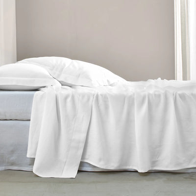 optical white Linen hemstitch top sheet 