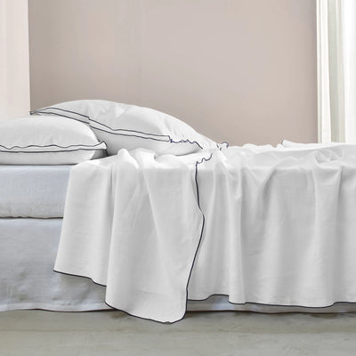 Bourdon Edge Flat Sheets White