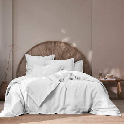 Frayed edges Duvet Cover white