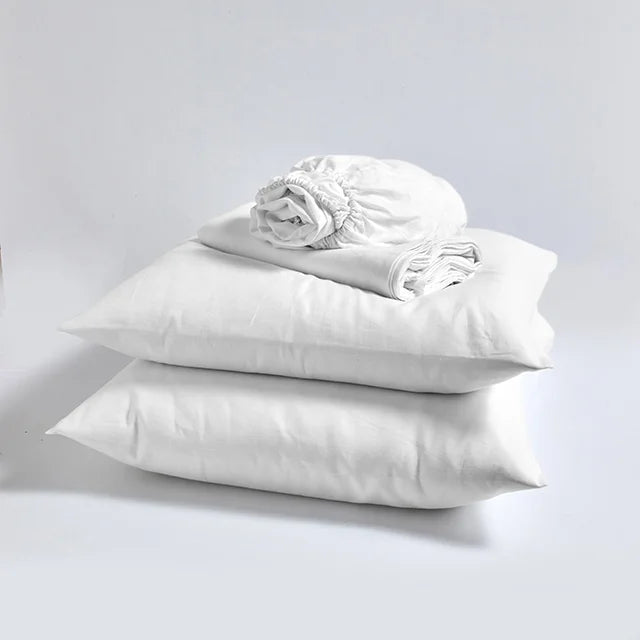 Linen sheets set optical white