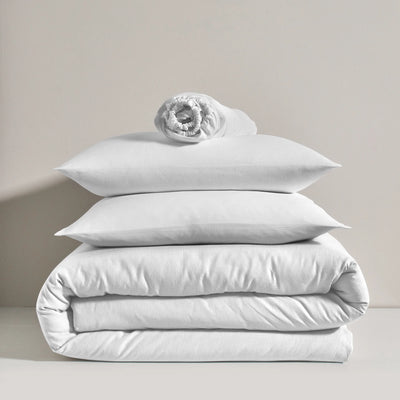 Linen bedding set optical white