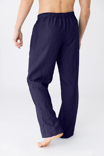 Men's Linen Pyjamas Trousers night blue  "Diego"9