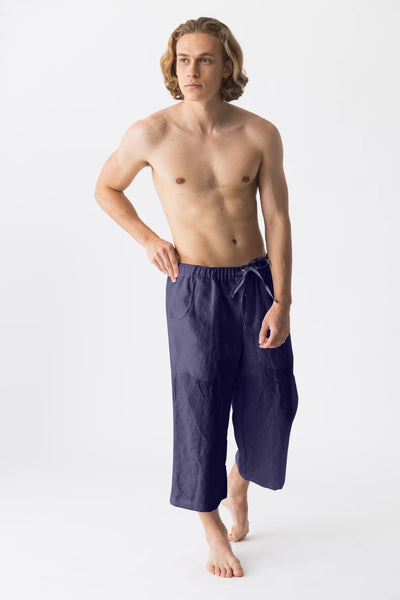 Men's Linen Shorts night blue