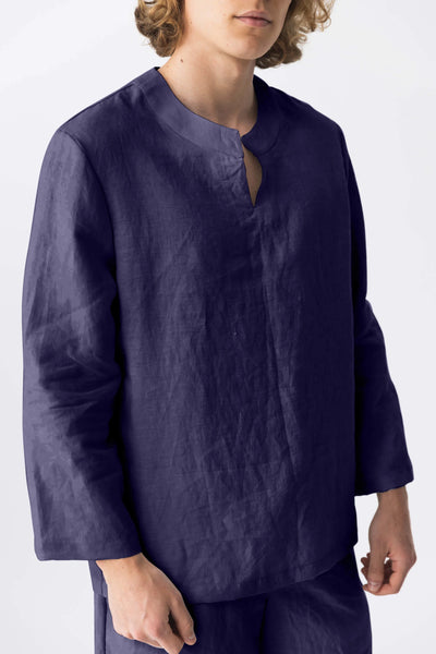 Men’s Linen Tunic "Luciano" night blue