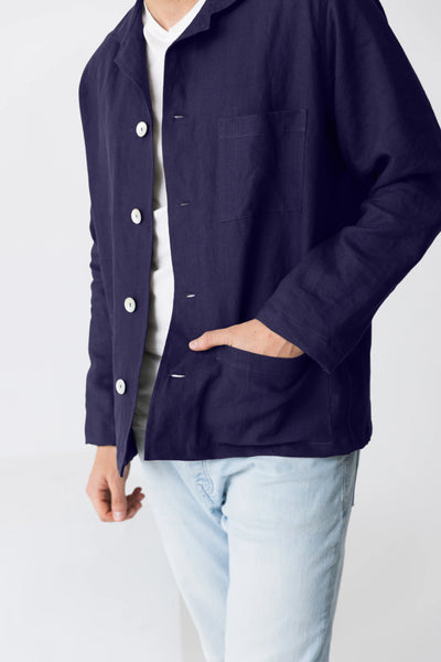 Casual linen jacket “Joaquim” night blue