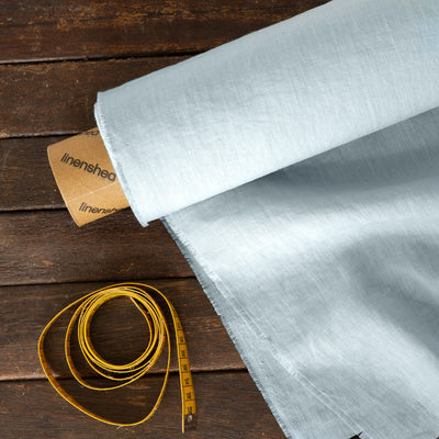 Linen fabric by the yard light blue