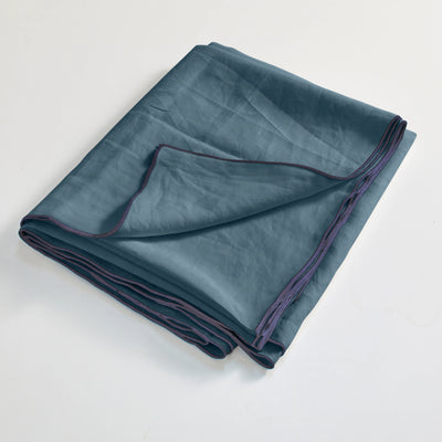 Bourdon Edge Flat Sheets Folded Blue