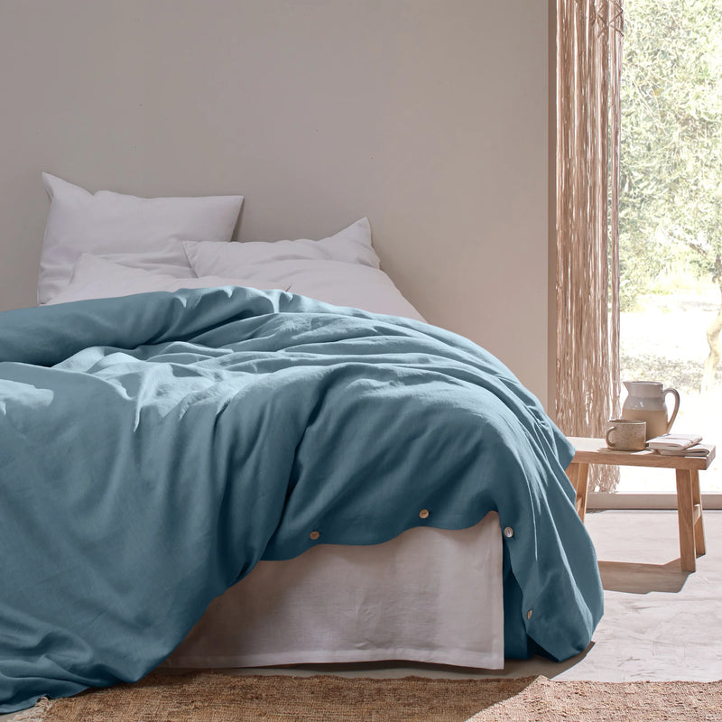 Linen Duvet Cover French blue