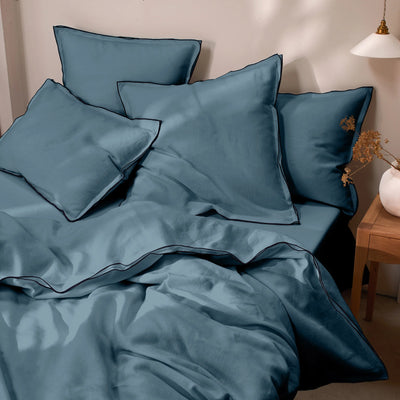 Bourdon Edge french blue set of Pillowcases 