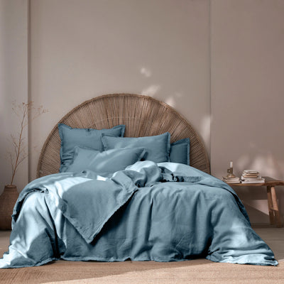 Frayed edges Duvet Cover french blue