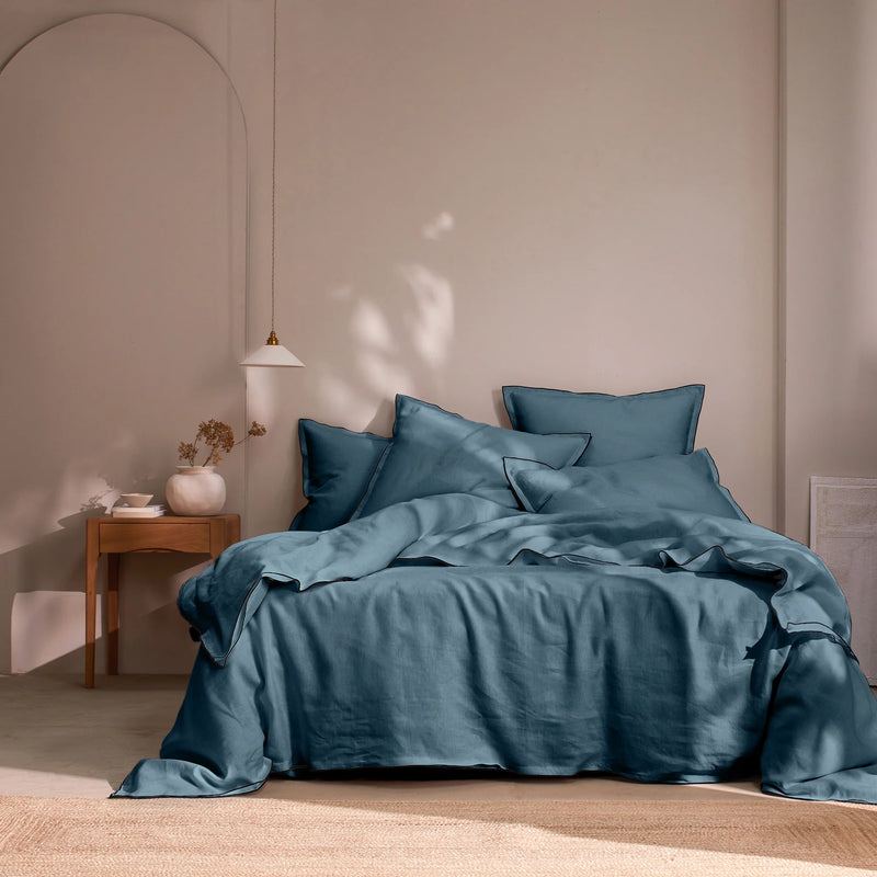 Bourdon Edge Duvet Cover french blue