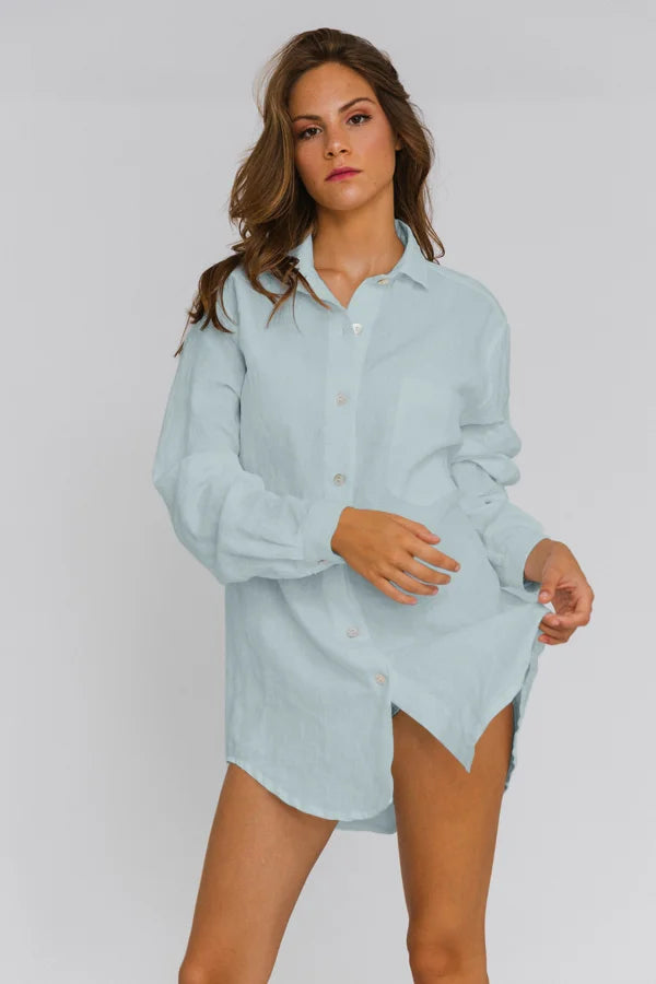 Casual Boyfriend shirt "Eva" icy blue