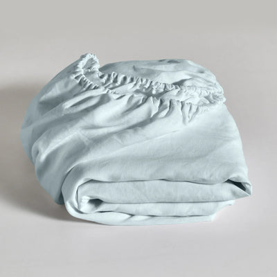 Icy blue Linen Fitted Sheet