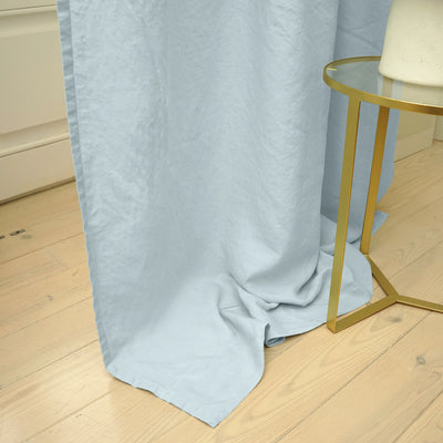 Icy Blue lined linen curtain 