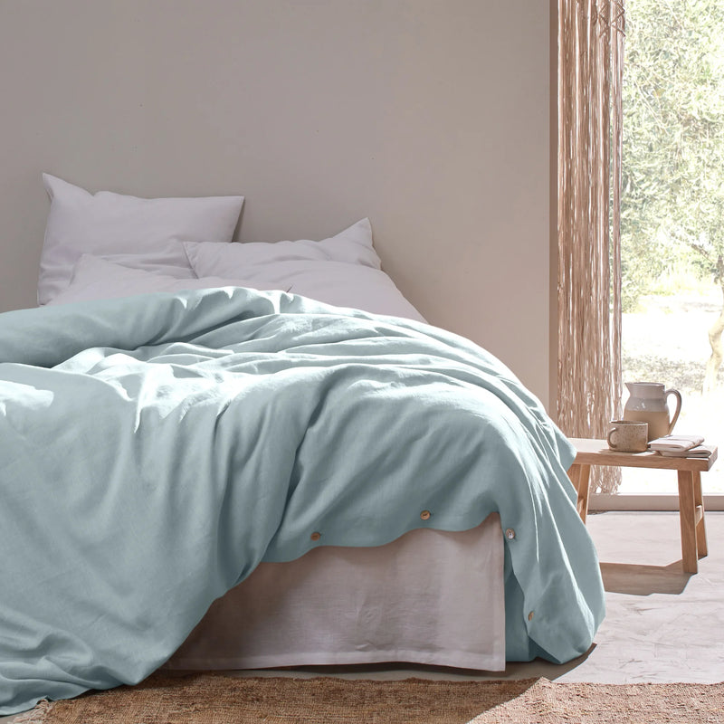 Linen Duvet Cover Icy blue