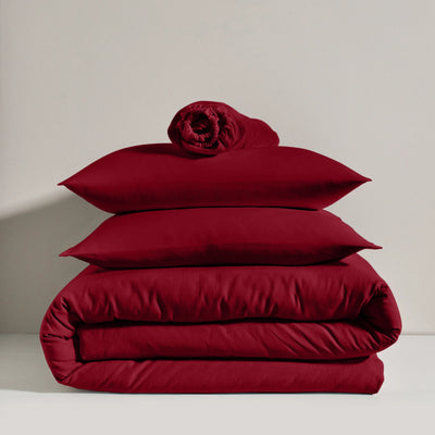 Linen bedding set burgundy