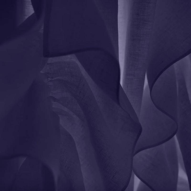 Ruffles on Linen curtain night blue