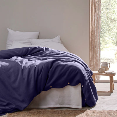 Linen Duvet Cover night blue