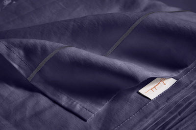 Bourdon linen flat sheet night blue