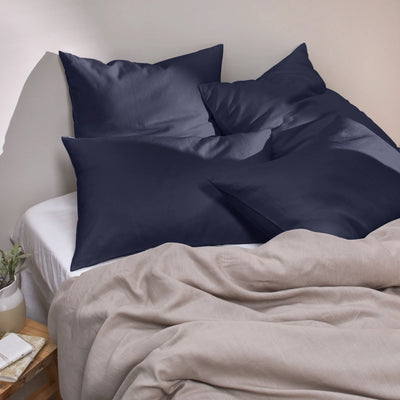 Housewife Linen Pillowcases dark blue