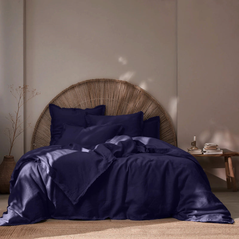 Frayed edges Duvet Cover night blue