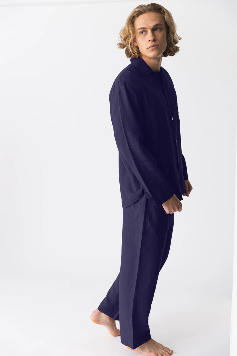 “Ronaldo” linen pajama set night blue