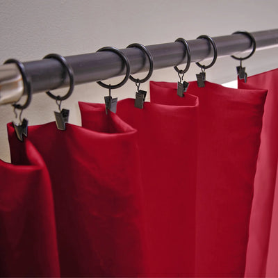 Bourdon Edge Linen Curtains fixation burgundy