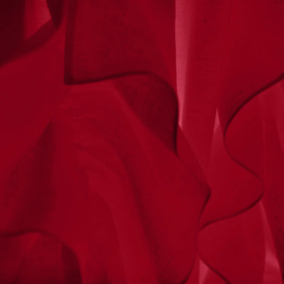 Custom ruffles on Linen curtain burgundy
