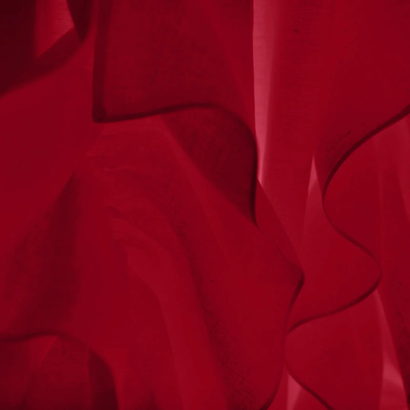 Custom ruffles on Linen curtain burgundy