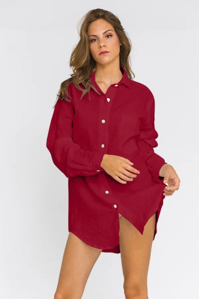 Casual Boyfriend shirt "Eva" burgundy