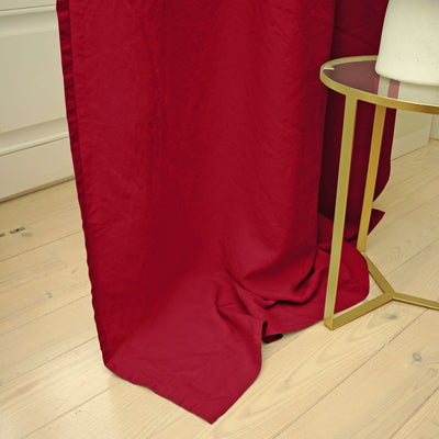 burgundy lined linen curtain 