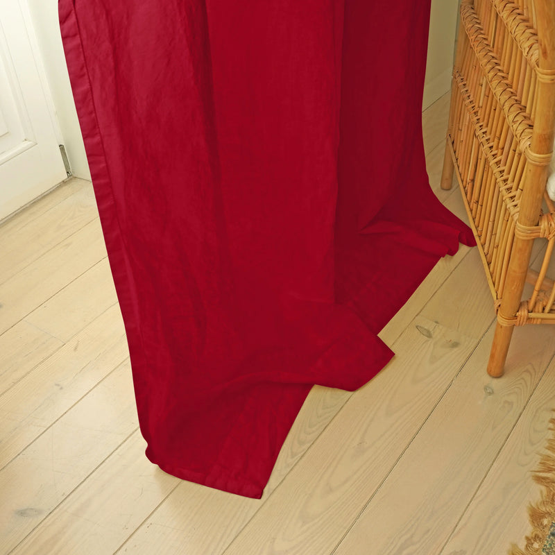 pure burgundy linen drapery unlined