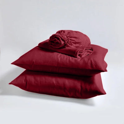 Bed Linen Sheets Set Burgundy