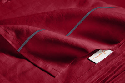 Bourdon linen flat sheet burgundy