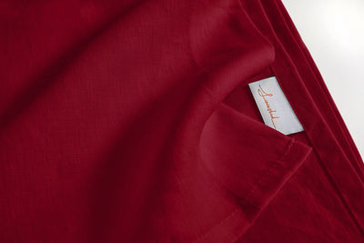 Burgundy Linen Flat Sheet 