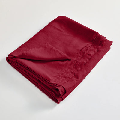 Frayed Border Folded Flat Sheet Burgundy