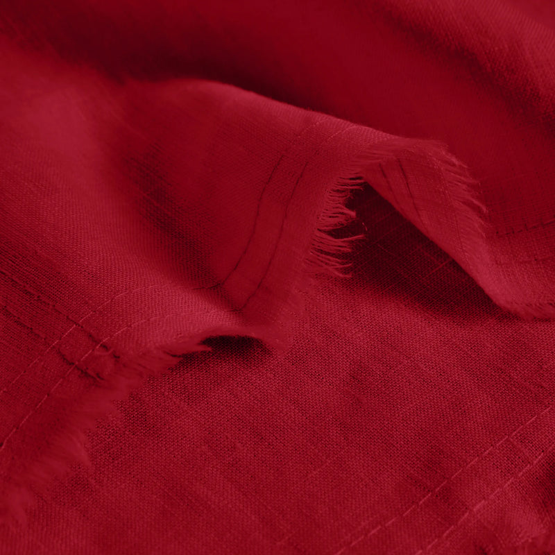 Frayed Edge Border Flat Sheet Burgundy