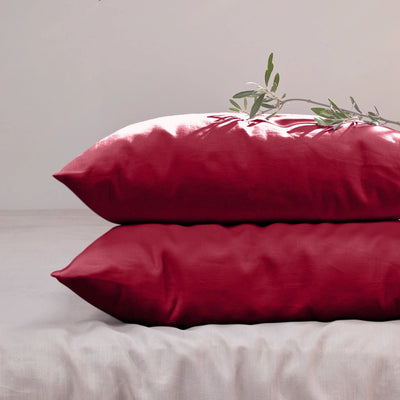 Housewife Linen Pillowcases burgundy