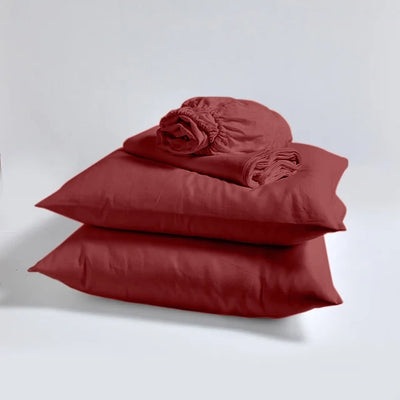 Bed Linen Sheets Set Brick red