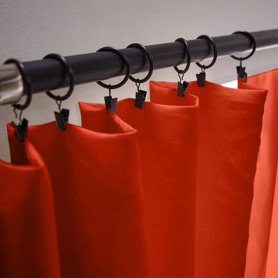 custom made Bourdon Edge Linen Curtains fixation in coral
