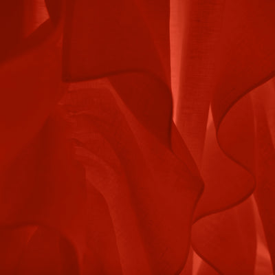 Ruffles on Linen curtain coral