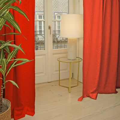 French Linen Blackout Curtain coral