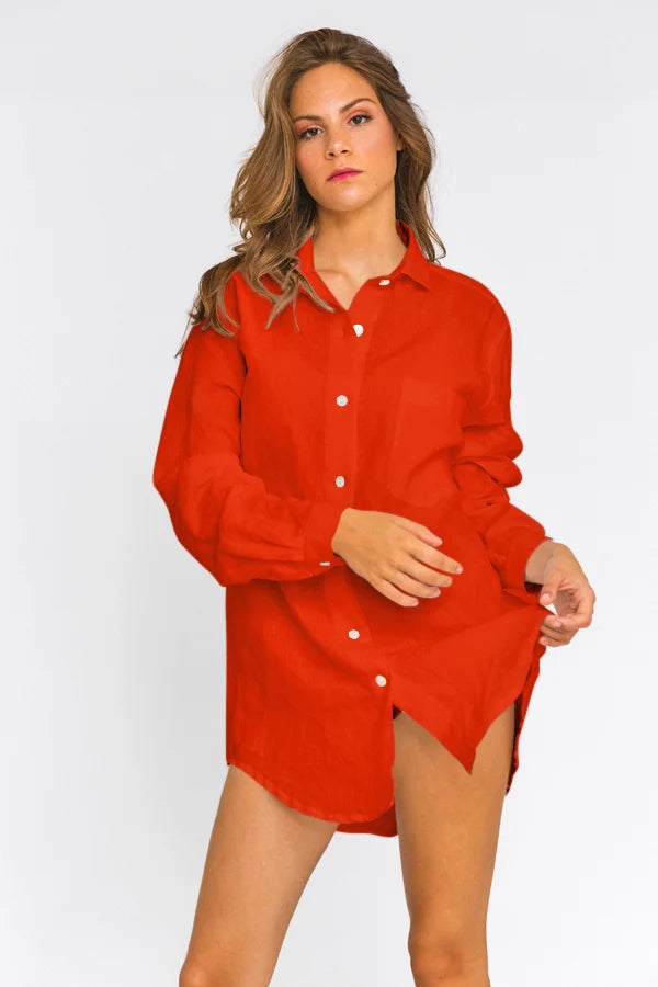 Casual Boyfriend shirt "Eva" coral