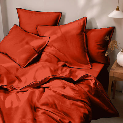 Bourdon Edge coral set of Pillowcases 