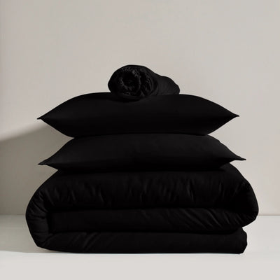 Linen bedding set black